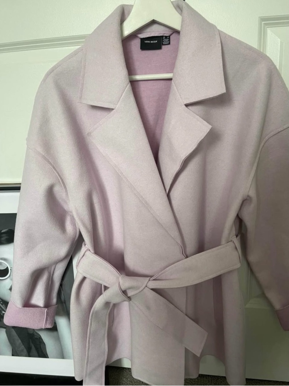 Vero Moda Pastel Lilac Belted Trench Coat